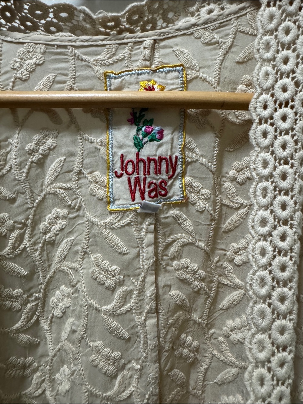 Johnny Was Embroidered Bohemian Lace Crochet Kimono Cardigan Sz S - Picture 3 of 11